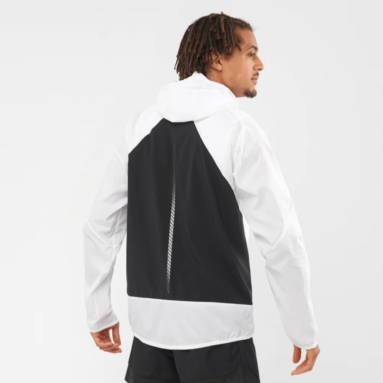 White Salomon Bonatti Cross Men's Windbreaker | IE PU5083